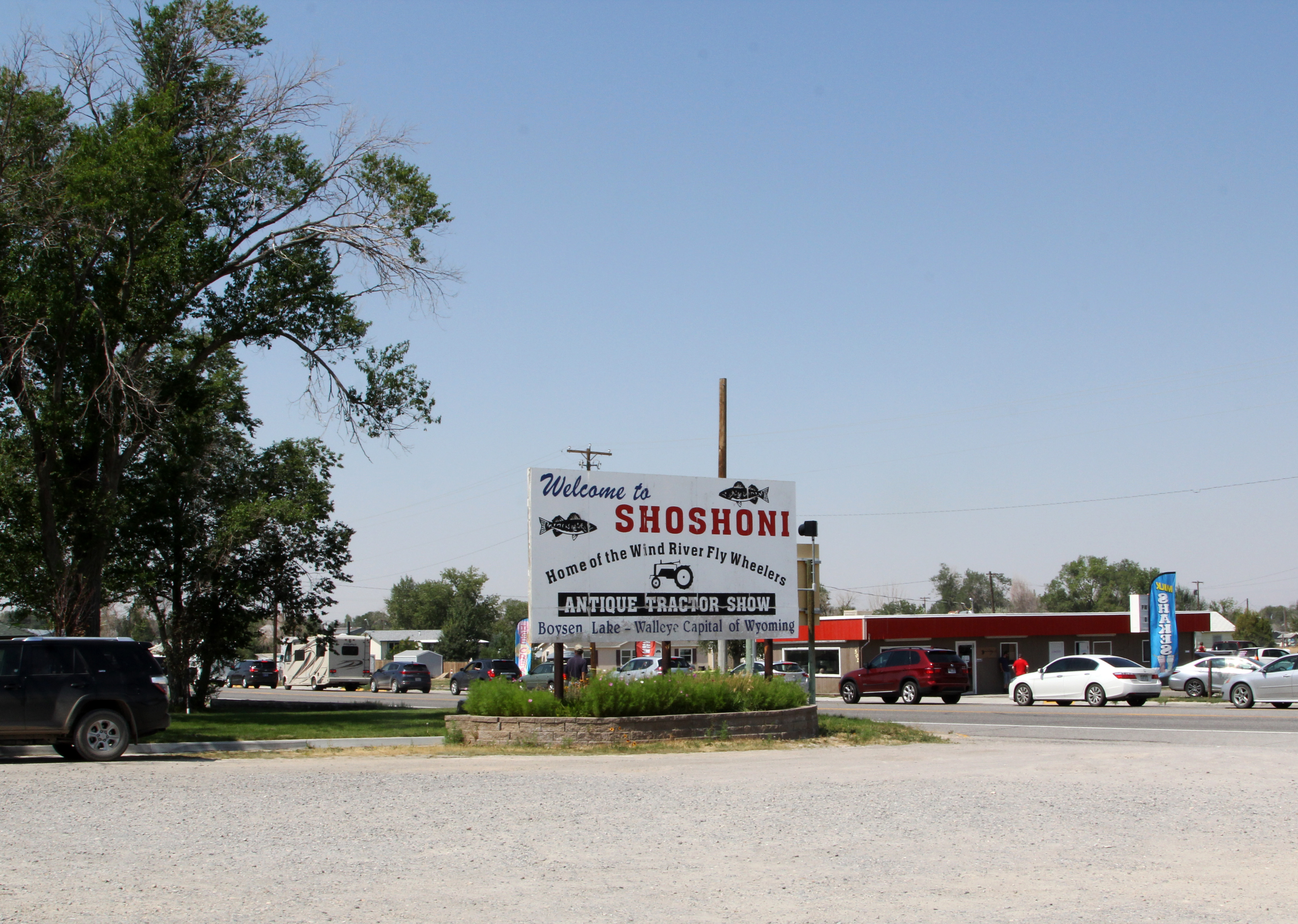 Welcome Sign at Shoshoni, WY